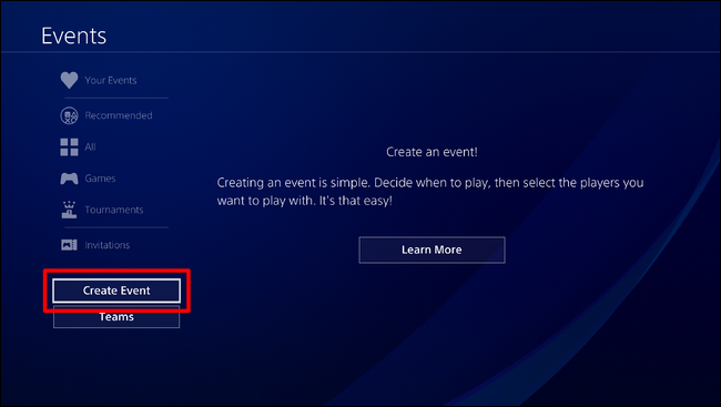 Экран списка событий с кнопкой Создать событие