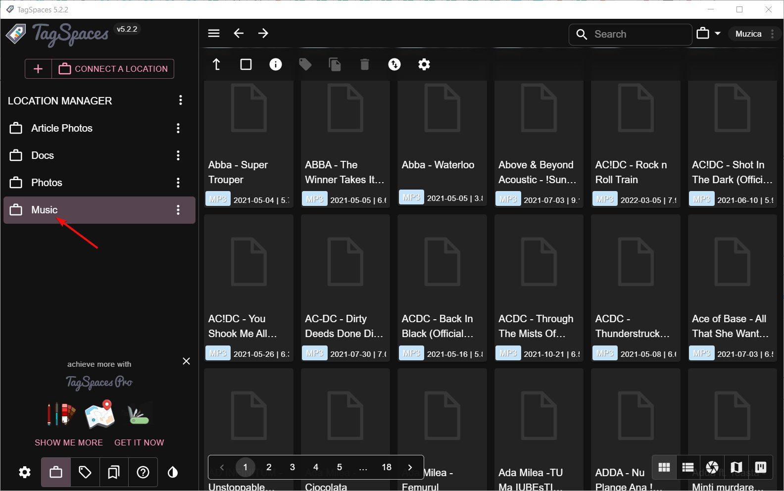 Процесс индексирования файлов в TagSpaces