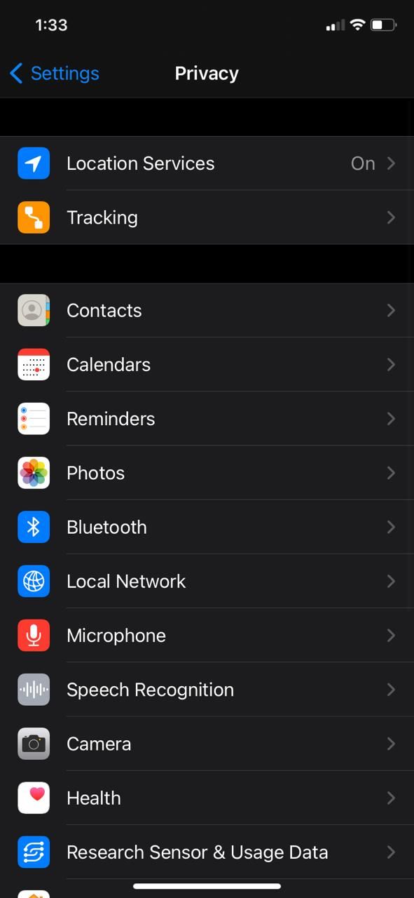iPhone Privacy Settings