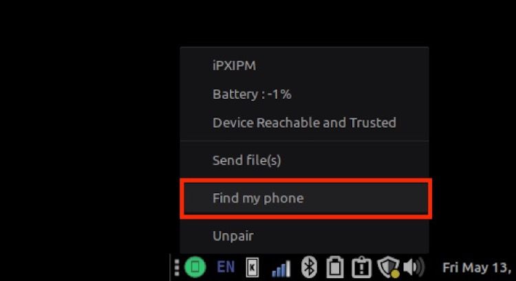 finding paired iPhone using KDE Connect