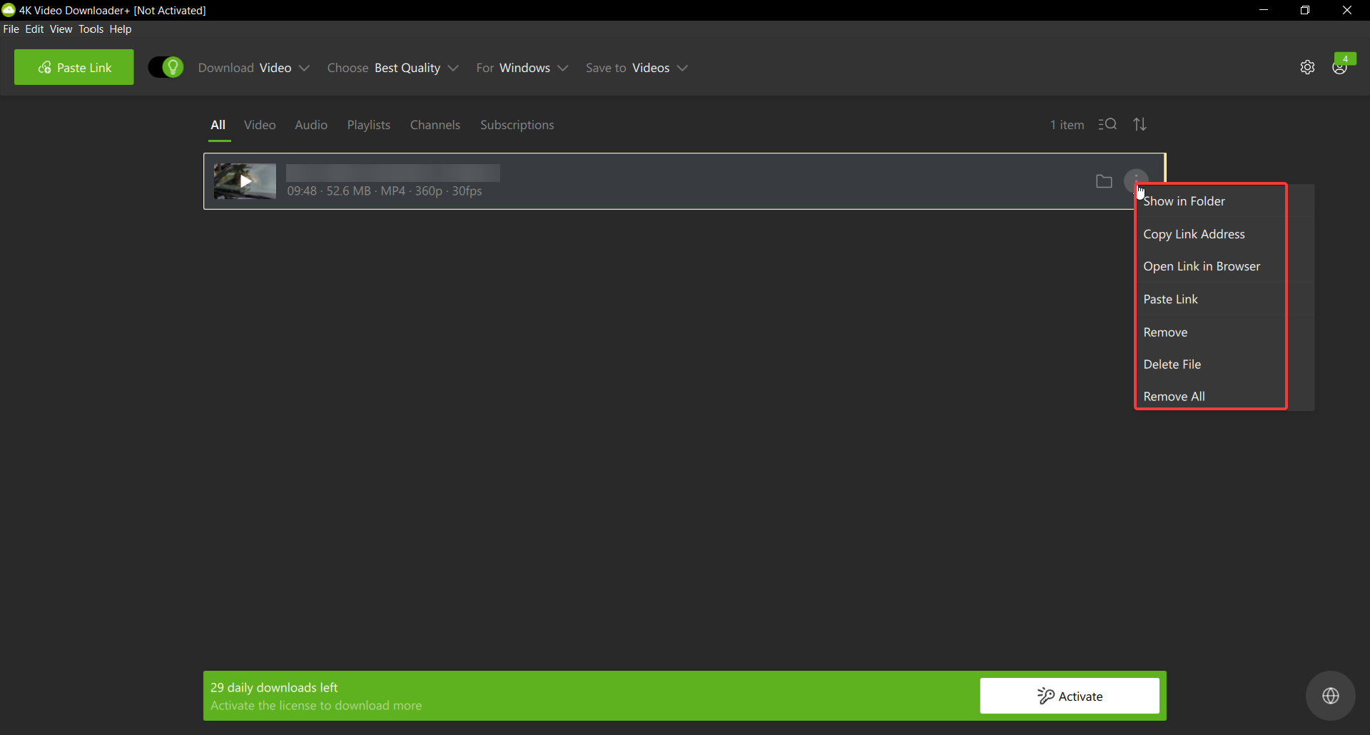 Процесс загрузки завершён — файл в папке загрузок