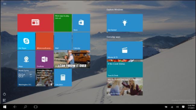 Панель задач в упрощённом режиме с кнопкой Назад и поиском
