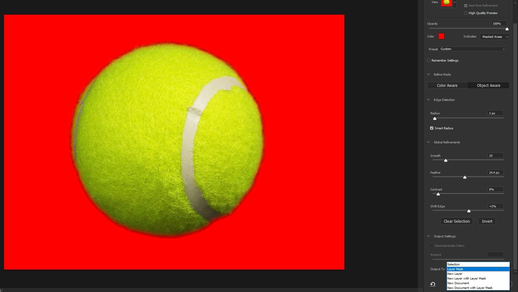 Шаг 8: Значения ползунков для точной маски