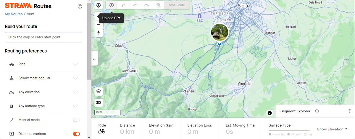 Загрузите новый маршрут в учётную запись Strava