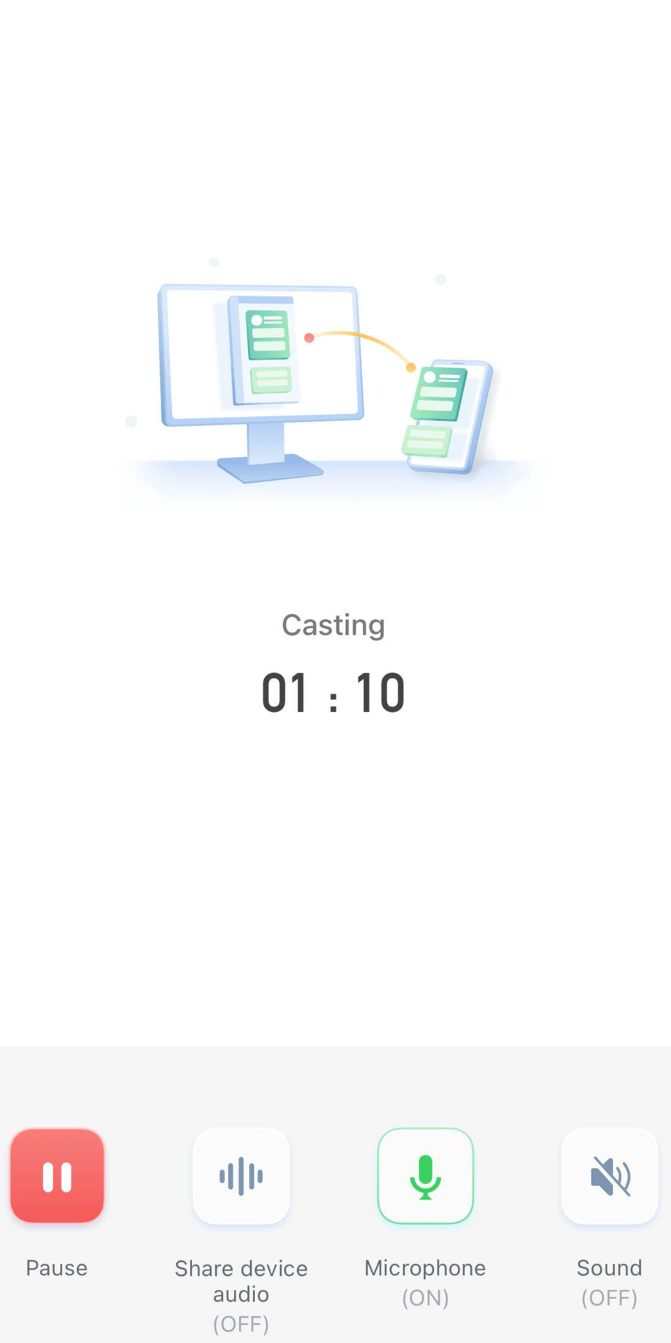 airdroid mobile app showing connected mic