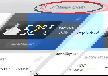 Кнопка управления интересами в виджете