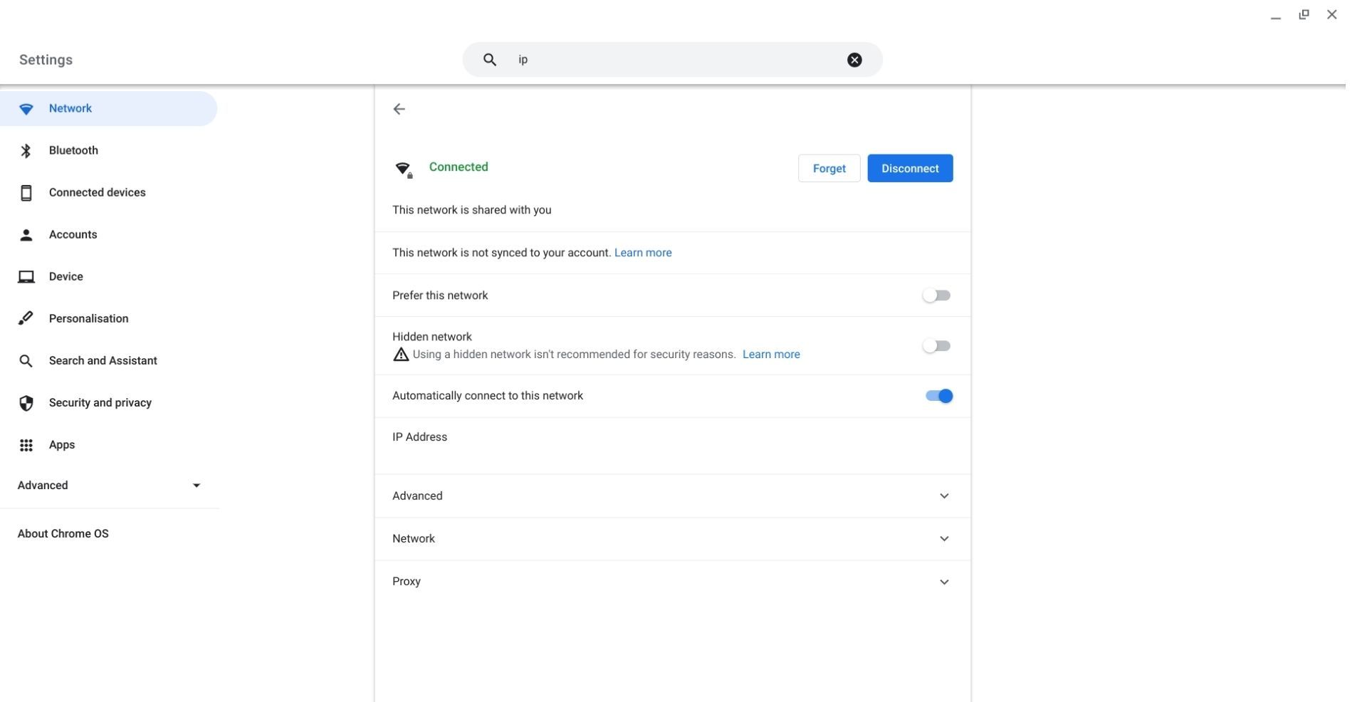 chromebook network settings screenshot