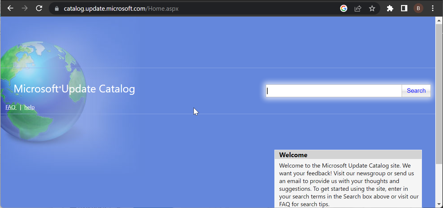 Каталог обновлений Microsoft — поиск по номеру KB