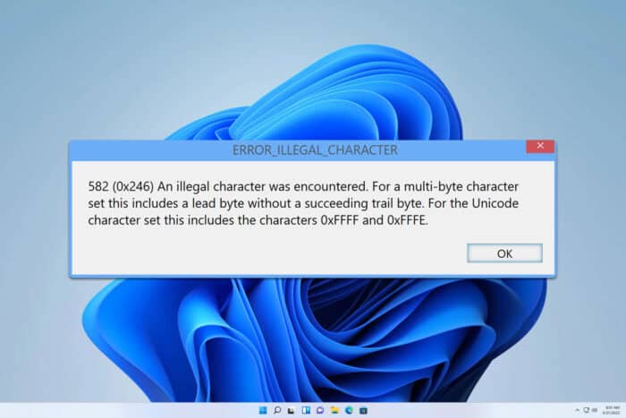 ERROR_ILLEGAL_CHARACTER — исправление и чек‑лист