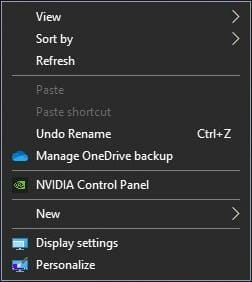 Пункт «Персонализация» в контекстном меню рабочего стола