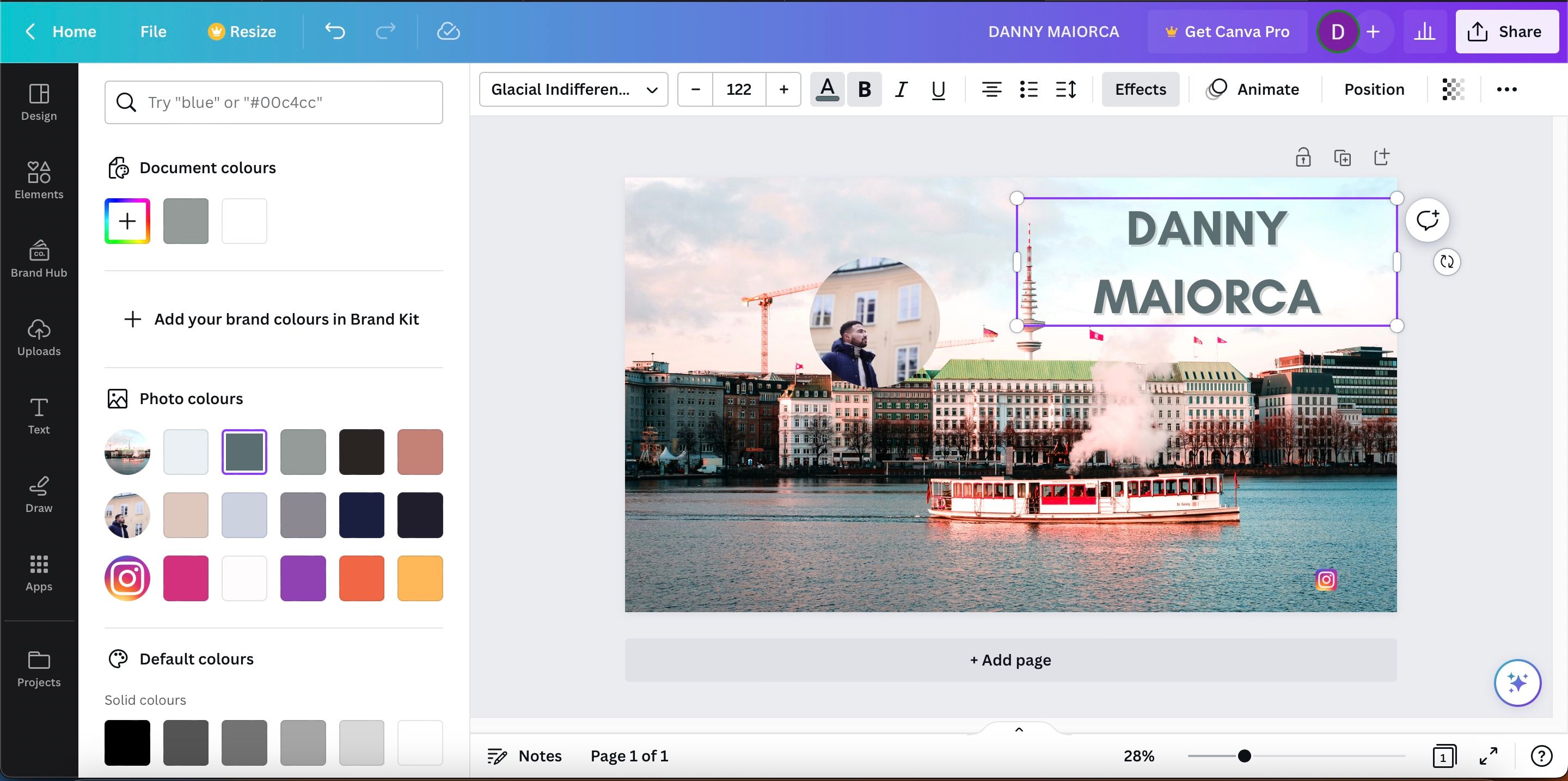 Настройка текста в Canva