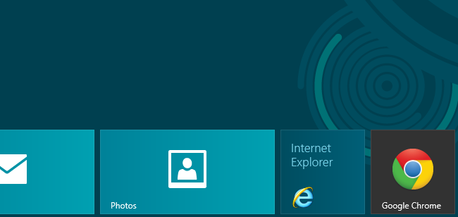 Metro‑значок Chrome на начальном экране Windows 8