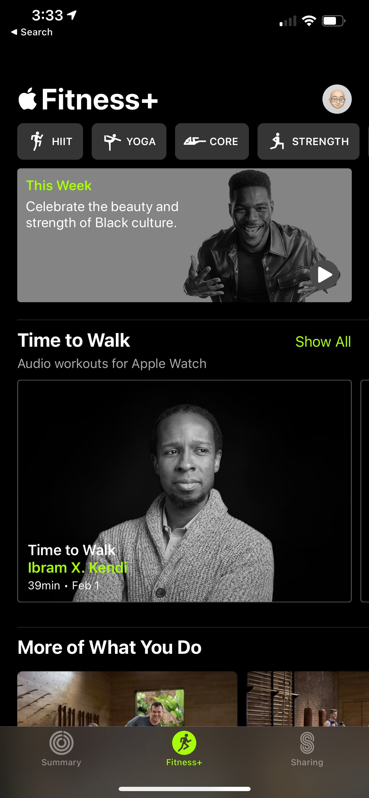 Экран Apple Watch с выбором эпизода Time to Walk