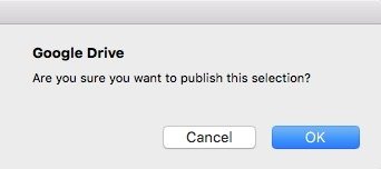 Confirmation de publication : Are you sure you want to publish this selection?