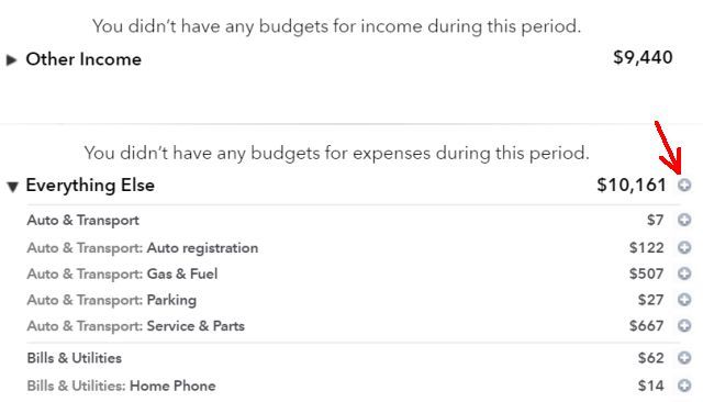 Mint: добавление бюджета по категориям