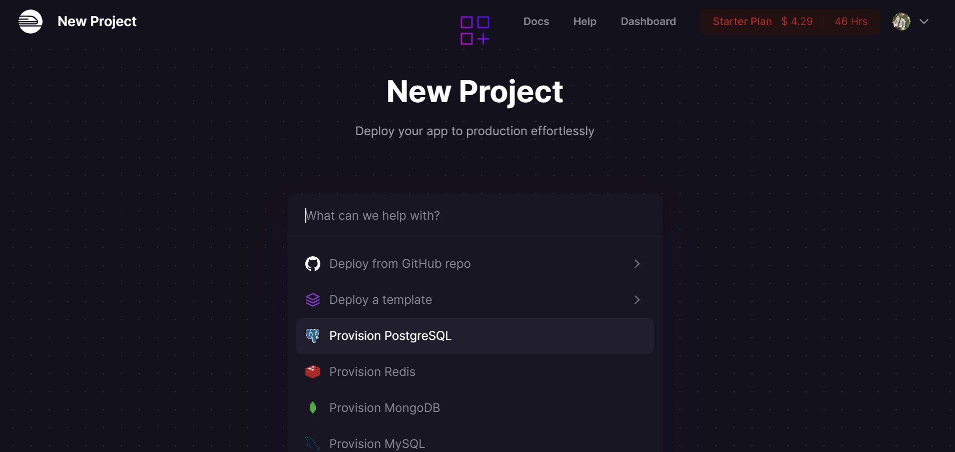 Railway database options