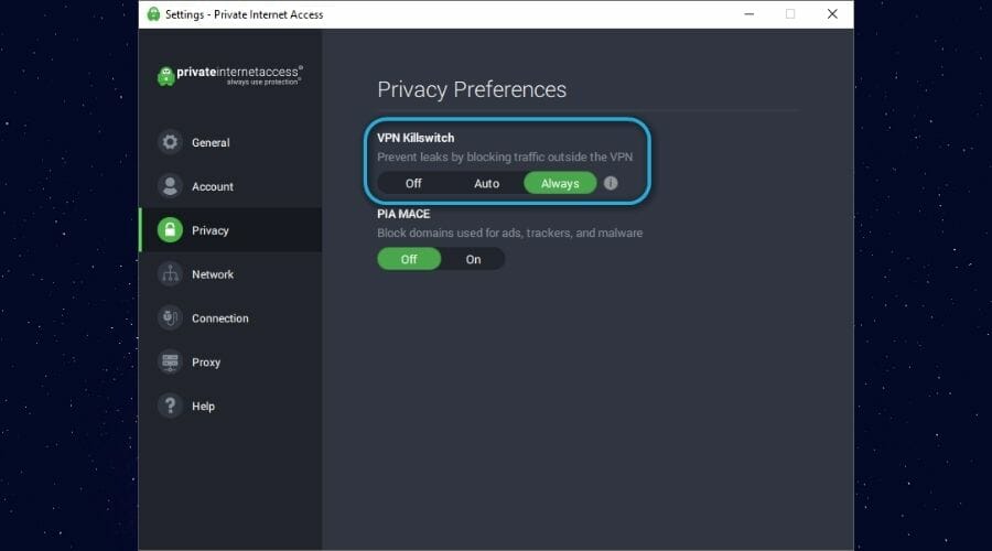 How to enable VPN killswitch