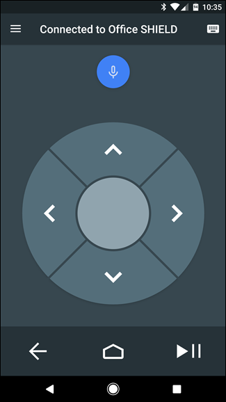 Скриншот: приложение Android TV Remote Control на телефоне