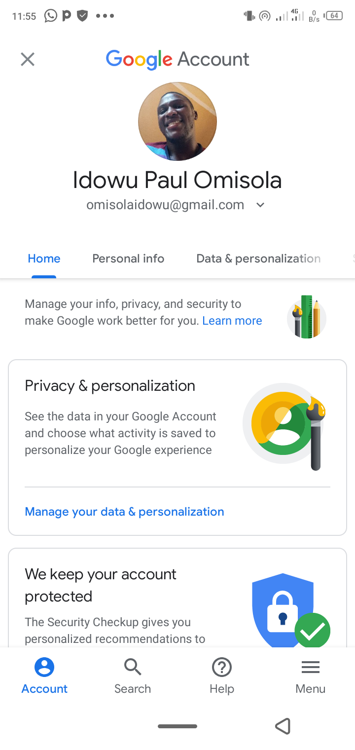 Коснитесь иконки изображения в настройках аккаунта Google через Gmail