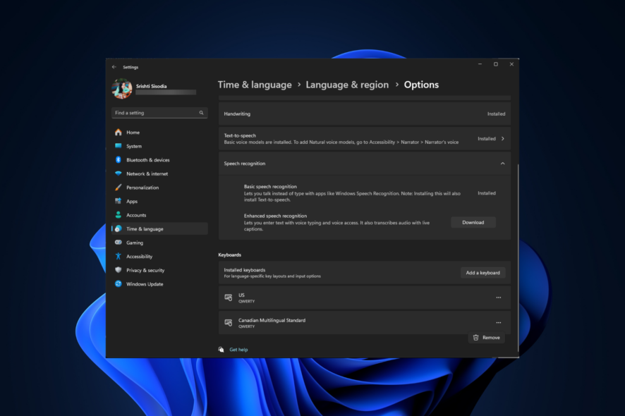 Отключить акценты на клавиатуре — Windows 11