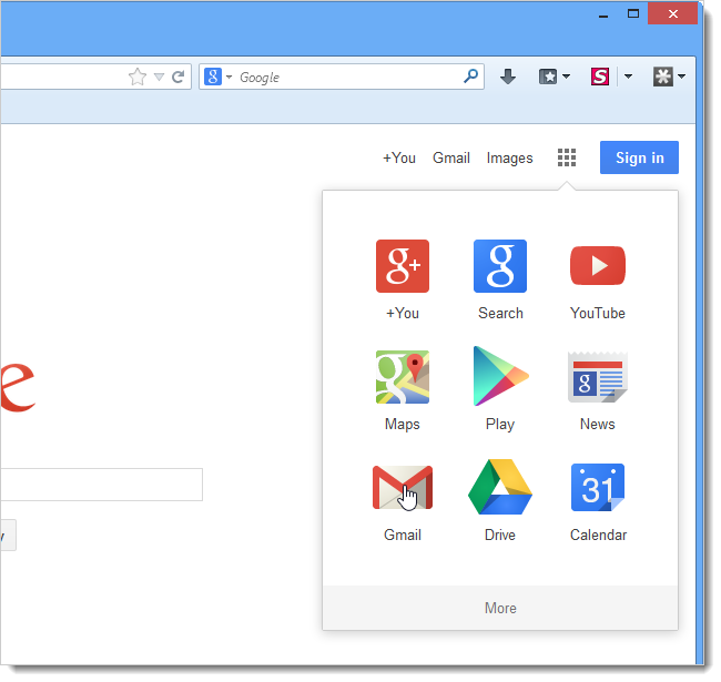 Вход в Gmail для импорта контактов