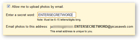 Настройка секретного email для автоматической загрузки фото в Picasa