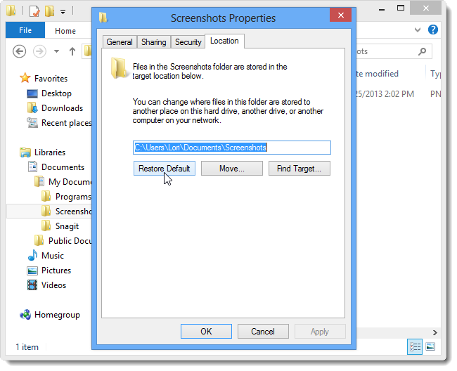 Кнопка 'Восстановить по умолчанию' во вкладке 'Расположение'