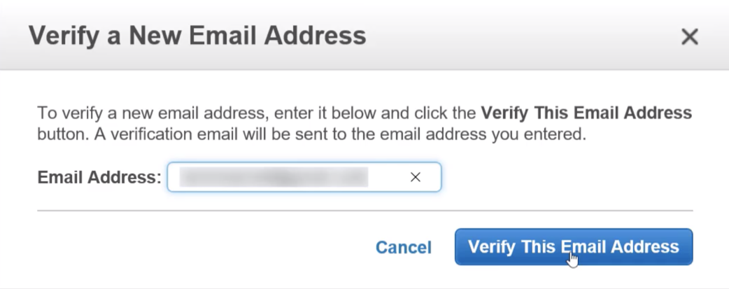 Диалог ввода адреса для верификации