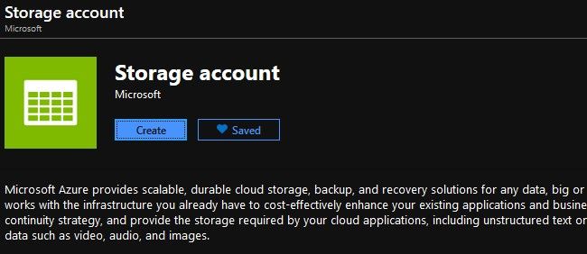 Создание аккаунта хранения Azure.