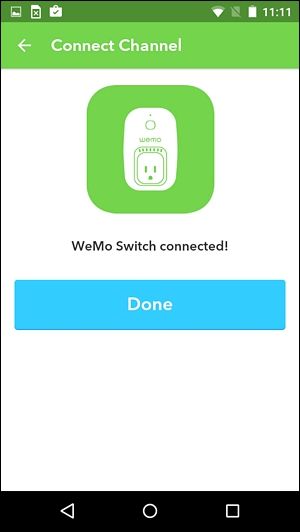 Écran de confirmation dans DO Button après connexion
