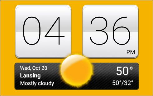 Пример виджета Sense V2 на домашнем экране
