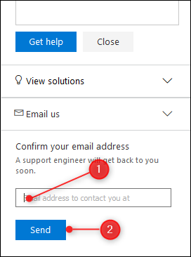 Поле email и кнопка Send
