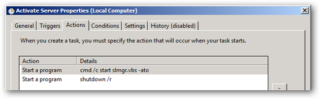 Выполнение slmgr.vbs с параметром ato для активации