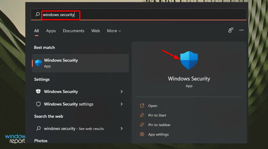 Поиск Windows Security и запуск проверки