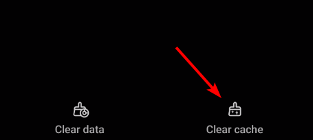 Меню 'Хранилище и кэш' с кнопкой 'Очистить кэш'