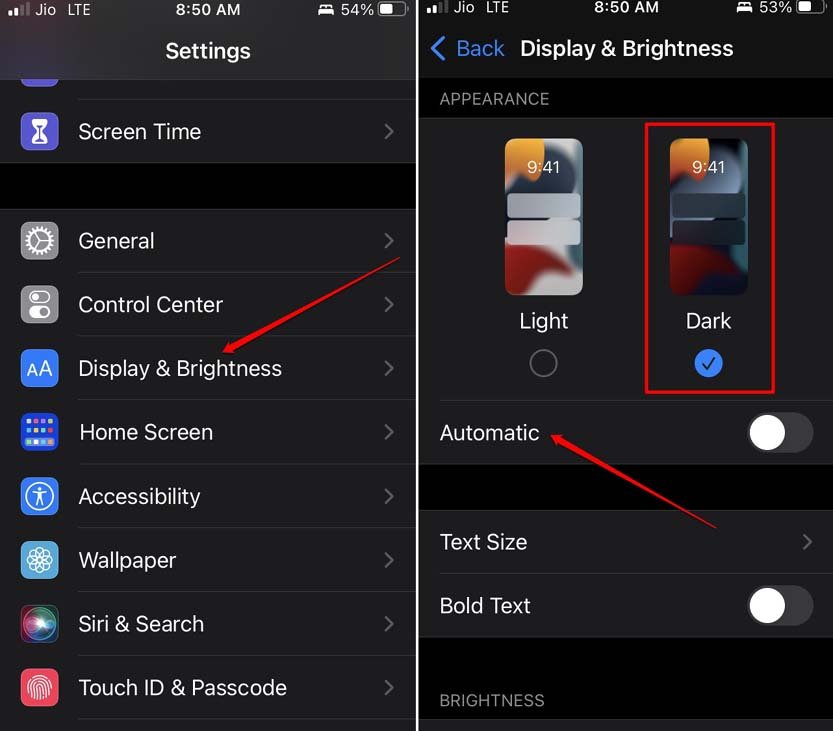 Включить тёмную тему в iPhone