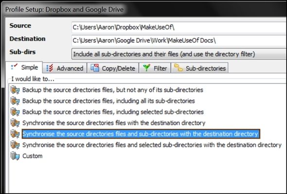 Интерфейс синхронизации в Windows