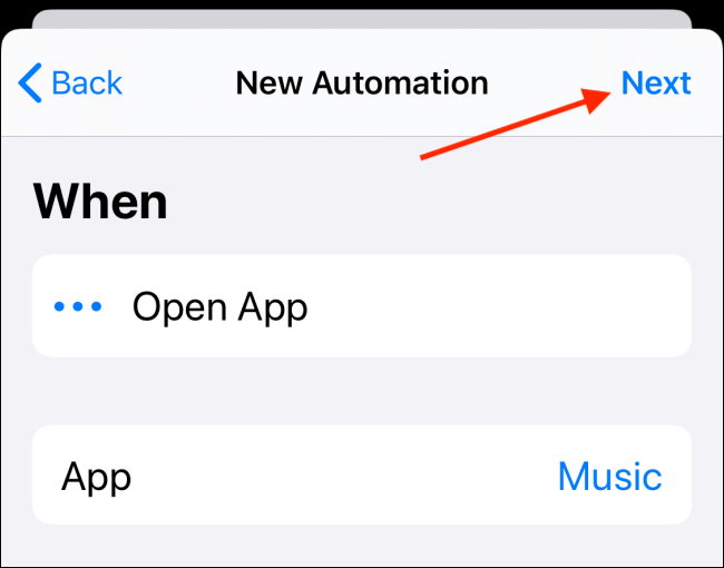 Нажмите Далее после выбора приложения