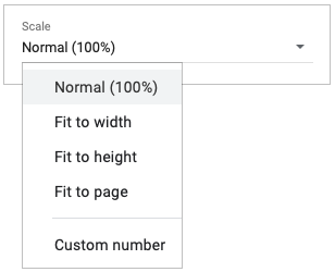 Choose a Scale option