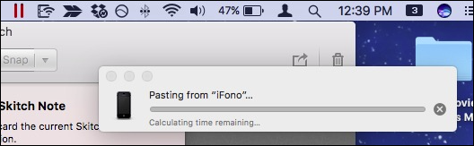 Уведомление macOS о вставке из iPhone