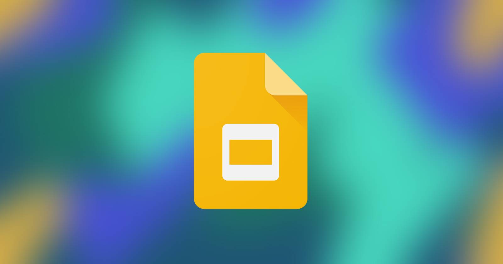 Логотип Google Slides на абстрактном фоне