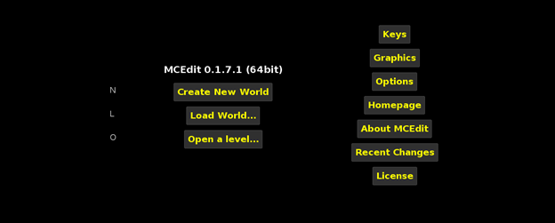 Главный вид карты в MCEdit
