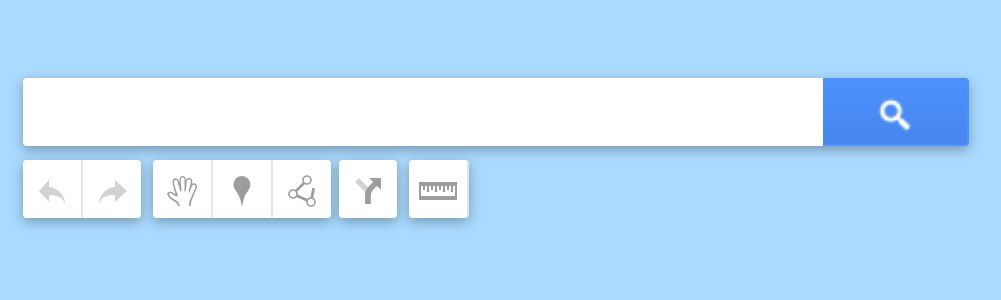 Панель поиска и основные инструменты добавления меток и линий