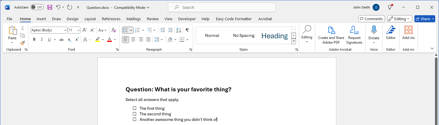 Список с квадратными маркерами, имитирующими флажки.