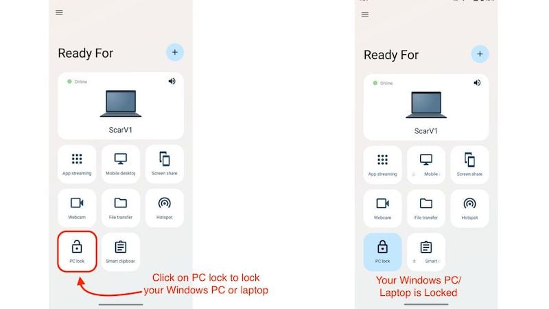 Изображение: Блокировка ПК с помощью функции PC Lock в Ready For