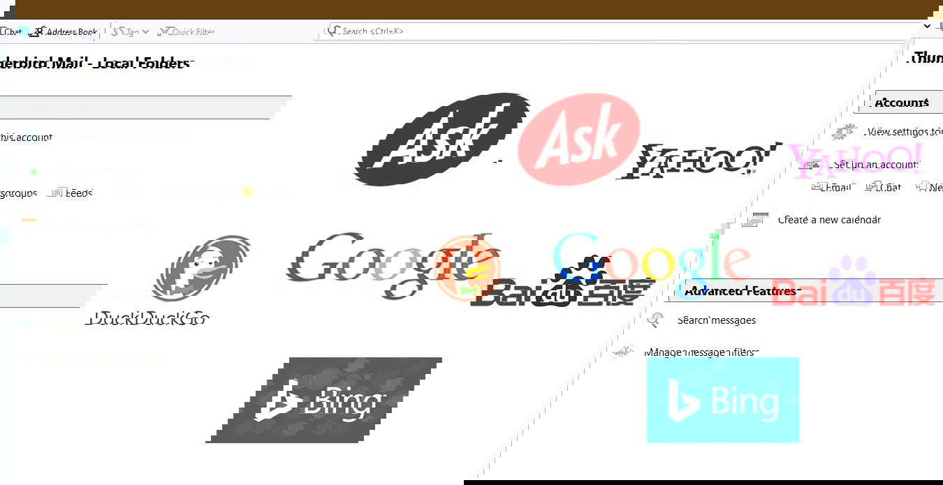 Добавить поисковую систему в Thunderbird