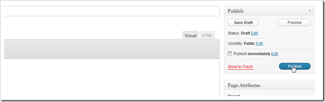 Редактор страницы: поле заголовка и содержимого страницы