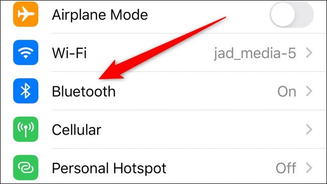 Экран Bluetooth в Настройках
