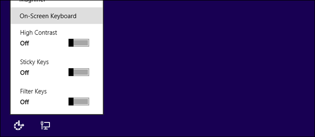 Пример экранной клавиатуры Windows на экране входа