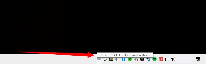 Небольшая подсказка с информацией о возможности блокировки клавиатуры. 